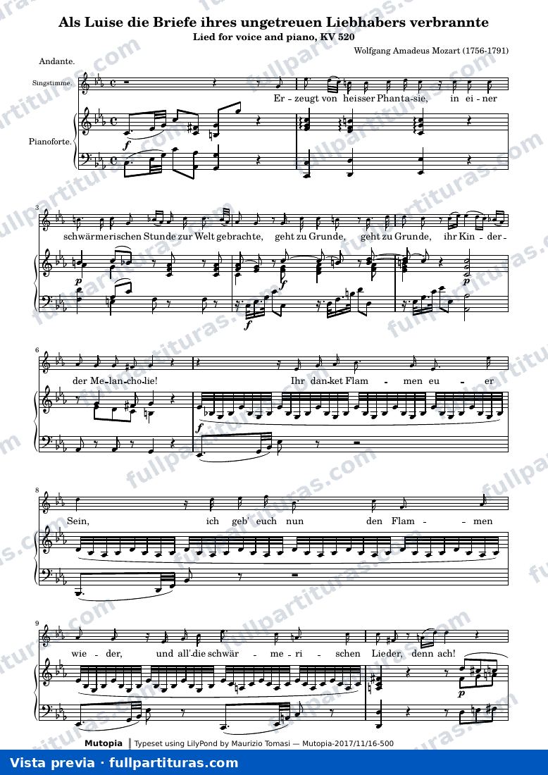 Wolfgang Amadeus Mozart - Als Luise die Briefe ihres ungetreuen Liebhabers verbrannte — preview