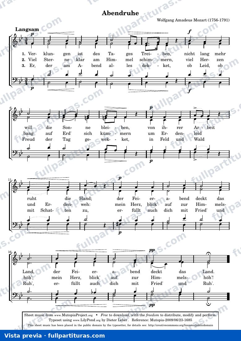 Wolfgang Amadeus Mozart - Abendruhe — preview