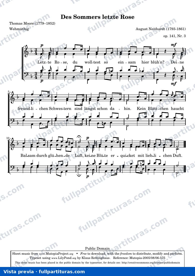 August Heinrich Neithardt - Des Sommers letzte Rose — preview