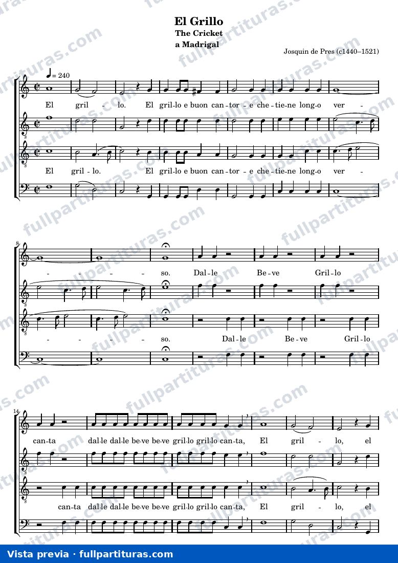 Josquin des Prez - El Grillo — preview