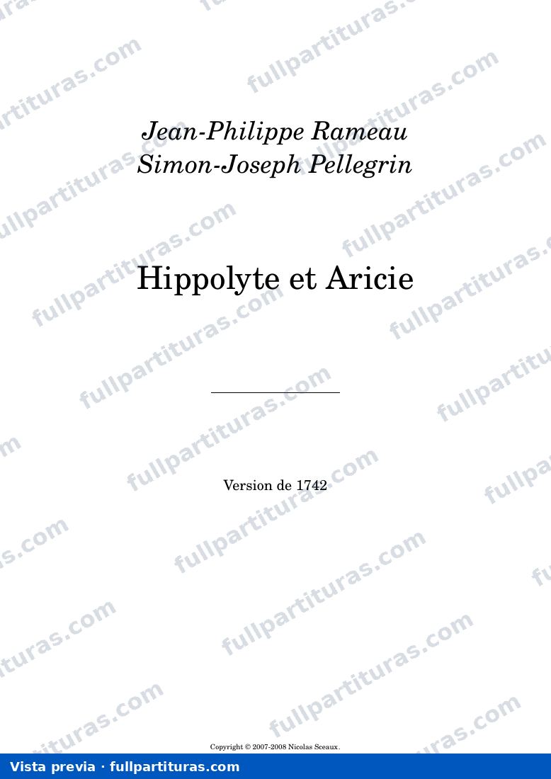 Jean-Philippe Rameau - Hippolyte et Aricie — preview