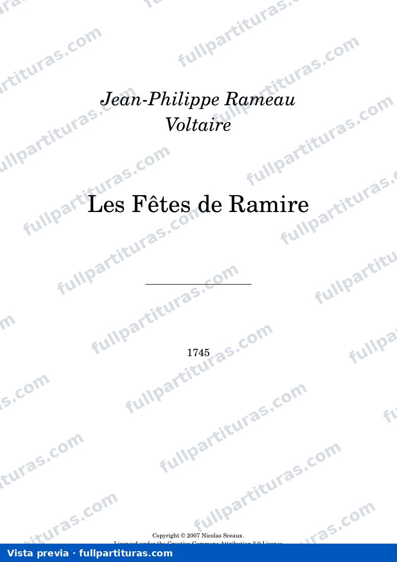 Jean-Philippe Rameau - Les Fêtes de Ramire — preview