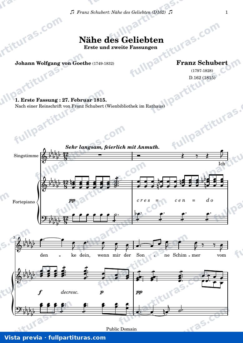 Franz Schubert - Nähe des Geliebten — preview