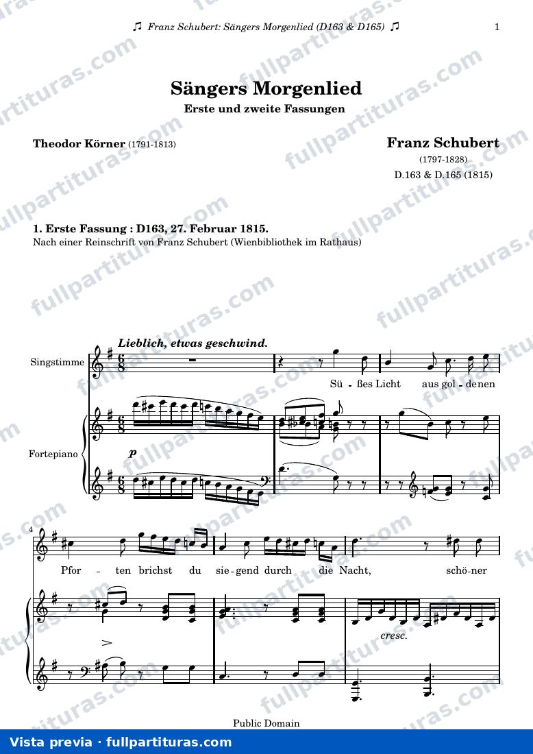 Franz Schubert - Sängers Morgenlied — preview