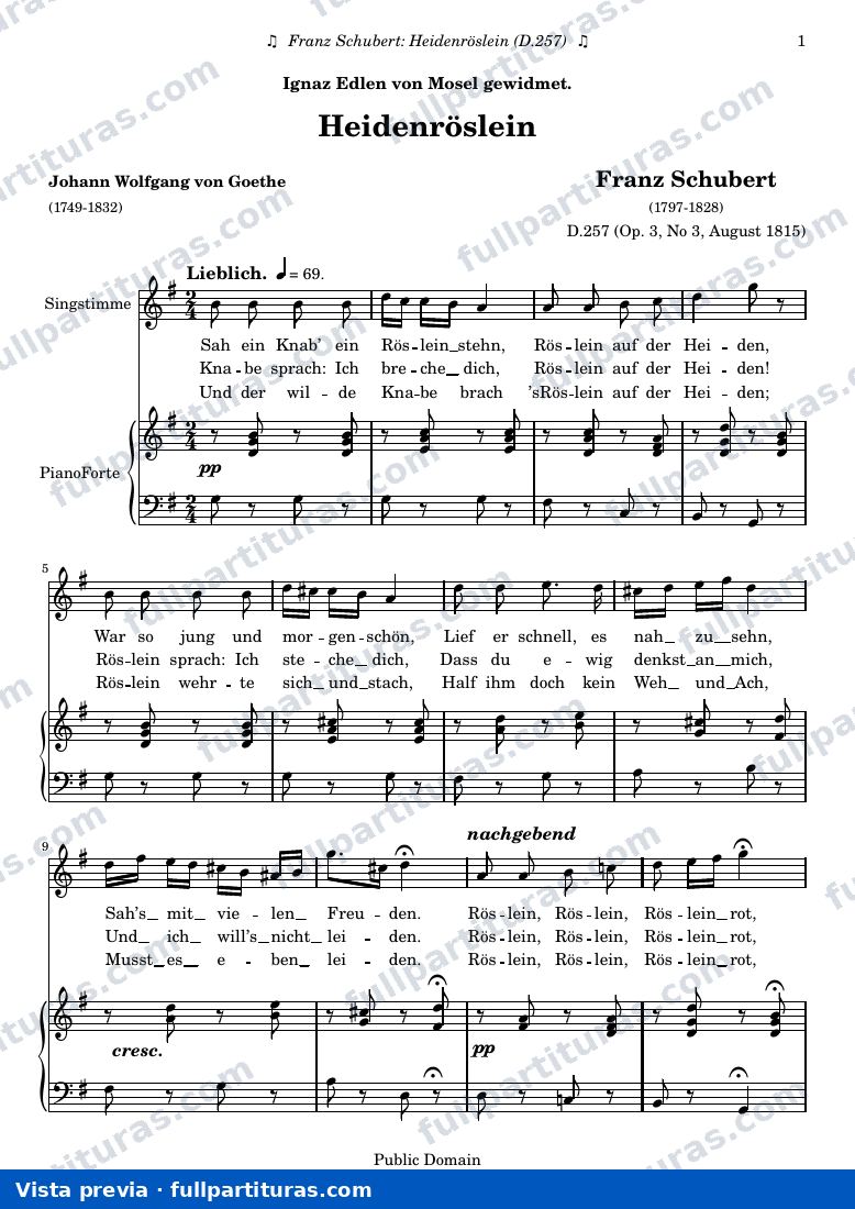 Franz Schubert - Heidenröslein — preview