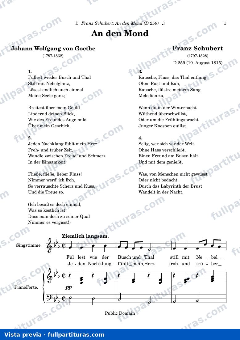 Franz Schubert - An den Mond — preview