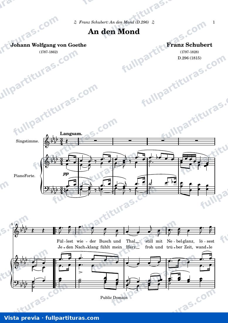Franz Schubert - An den Mond — preview