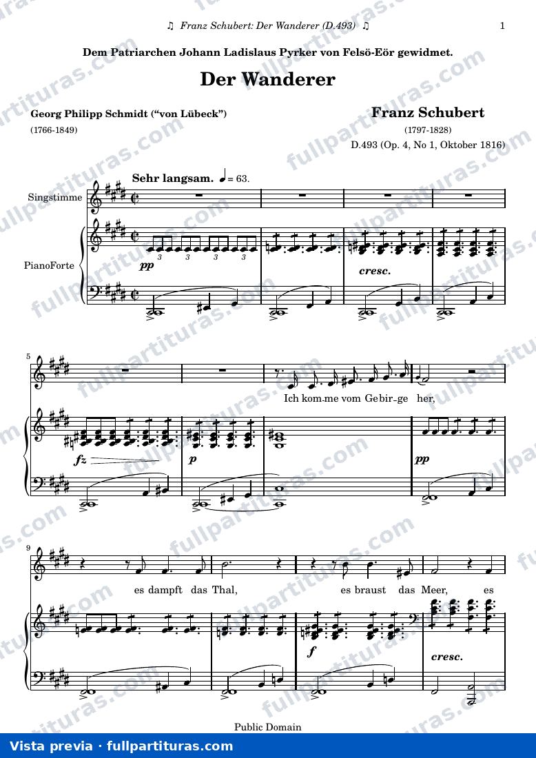 Franz Schubert - Der Wanderer — preview
