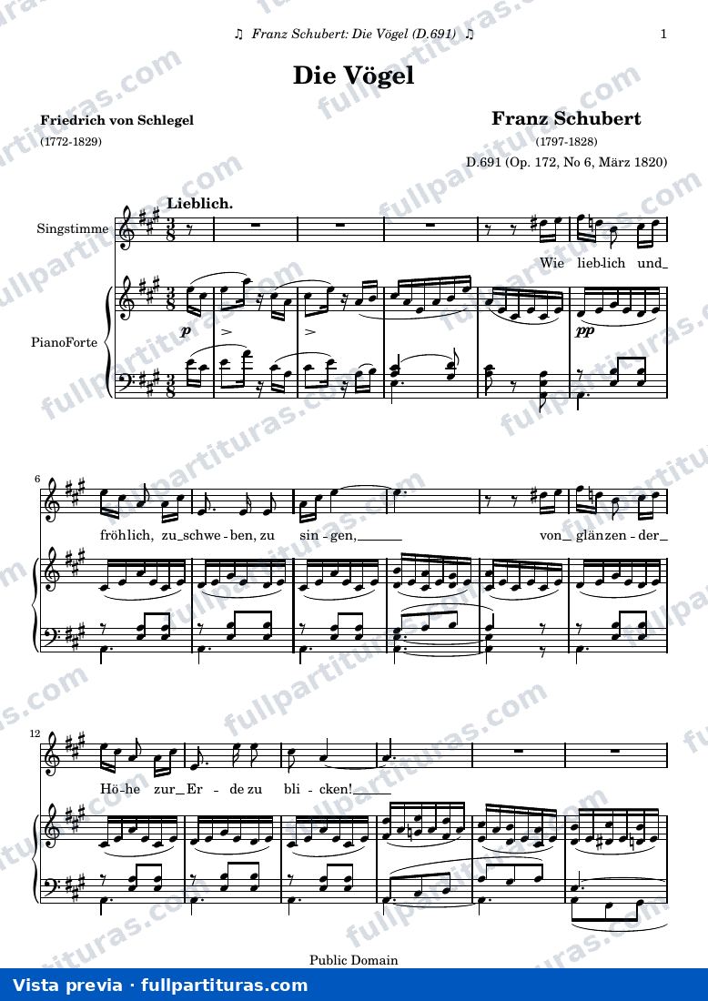 Franz Schubert - Die Vögel — preview