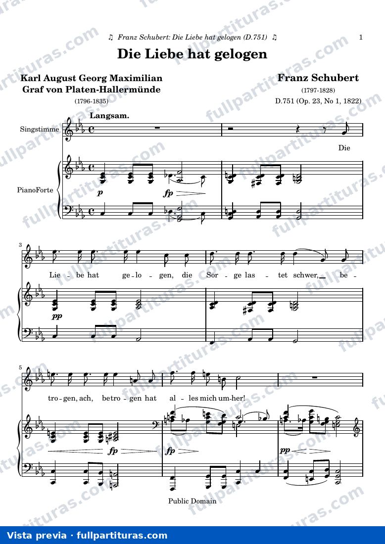 Franz Schubert - Die Liebe hat gelogen — preview