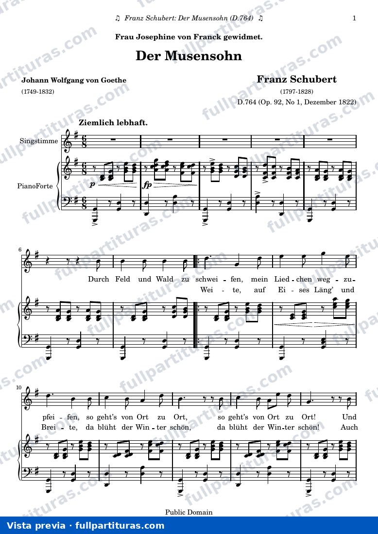 Franz Schubert - Der Musensohn — preview