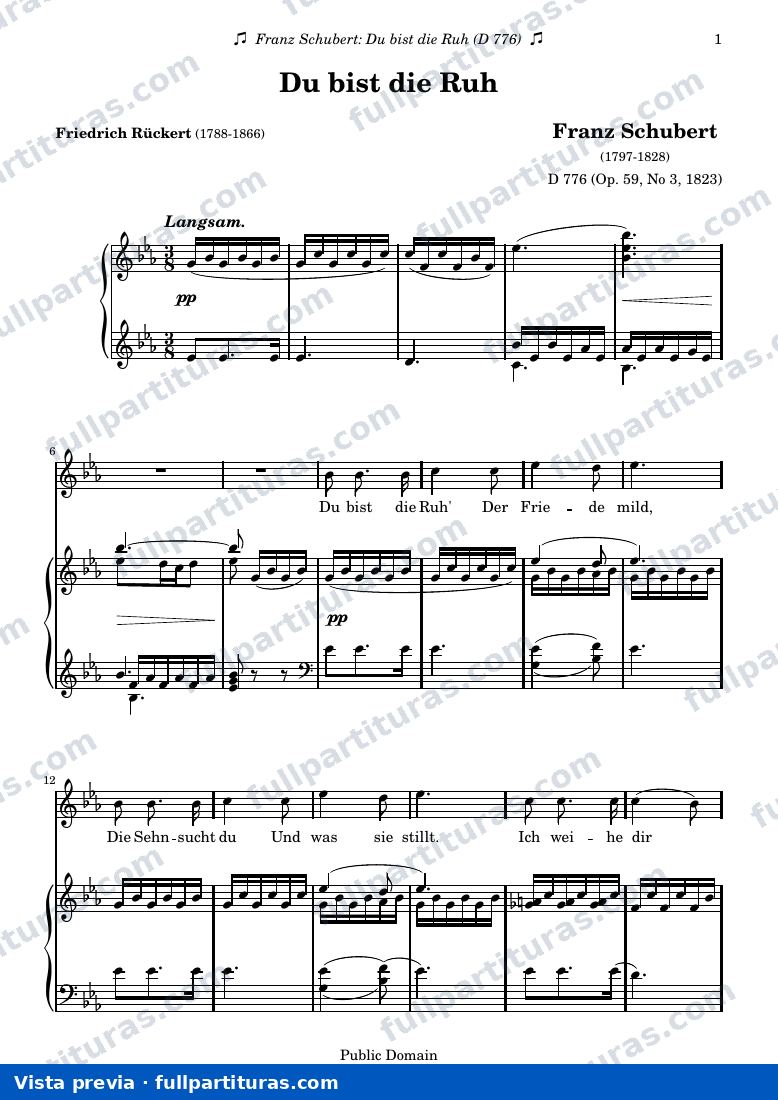 Franz Schubert - Du bist die Ruh — preview