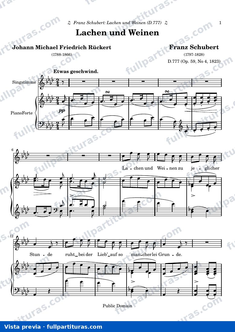 Franz Schubert - Lachen und Weinen — preview