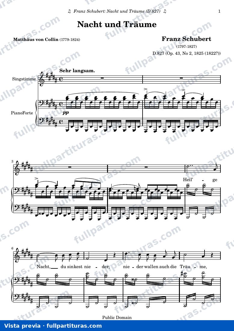 Franz Schubert - Nacht und Träume — preview