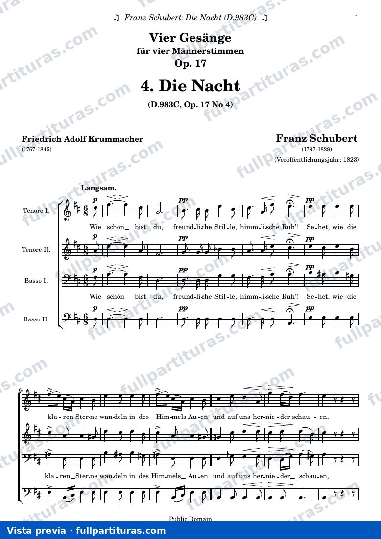 Franz Schubert - Die Nacht — preview