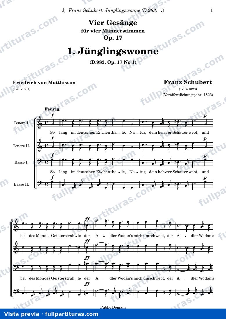 Franz Schubert - Jünglingswonne — preview