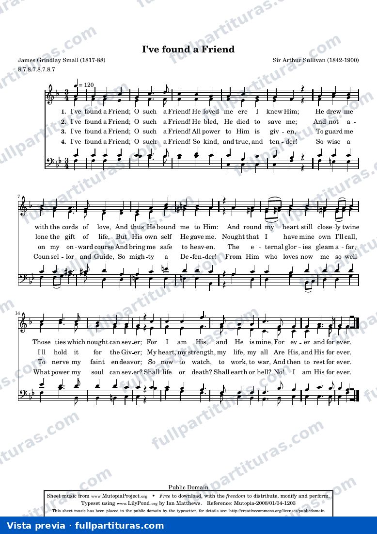 Arthur Sullivan - I've Found a Friend — preview