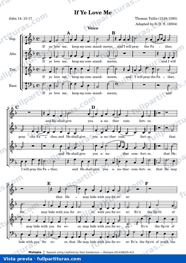 Thomas Tallis - If Ye Love Me — preview