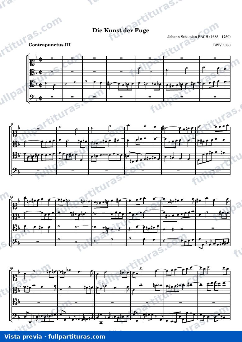 Johann Sebastian Bach - Die Kunst der Fuge, Contrapunctus III — preview
