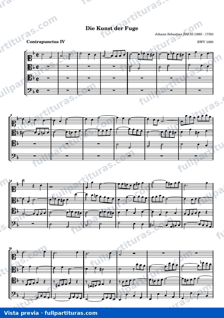 Johann Sebastian Bach - Die Kunst der Fuge, Contrapunctus IV — preview