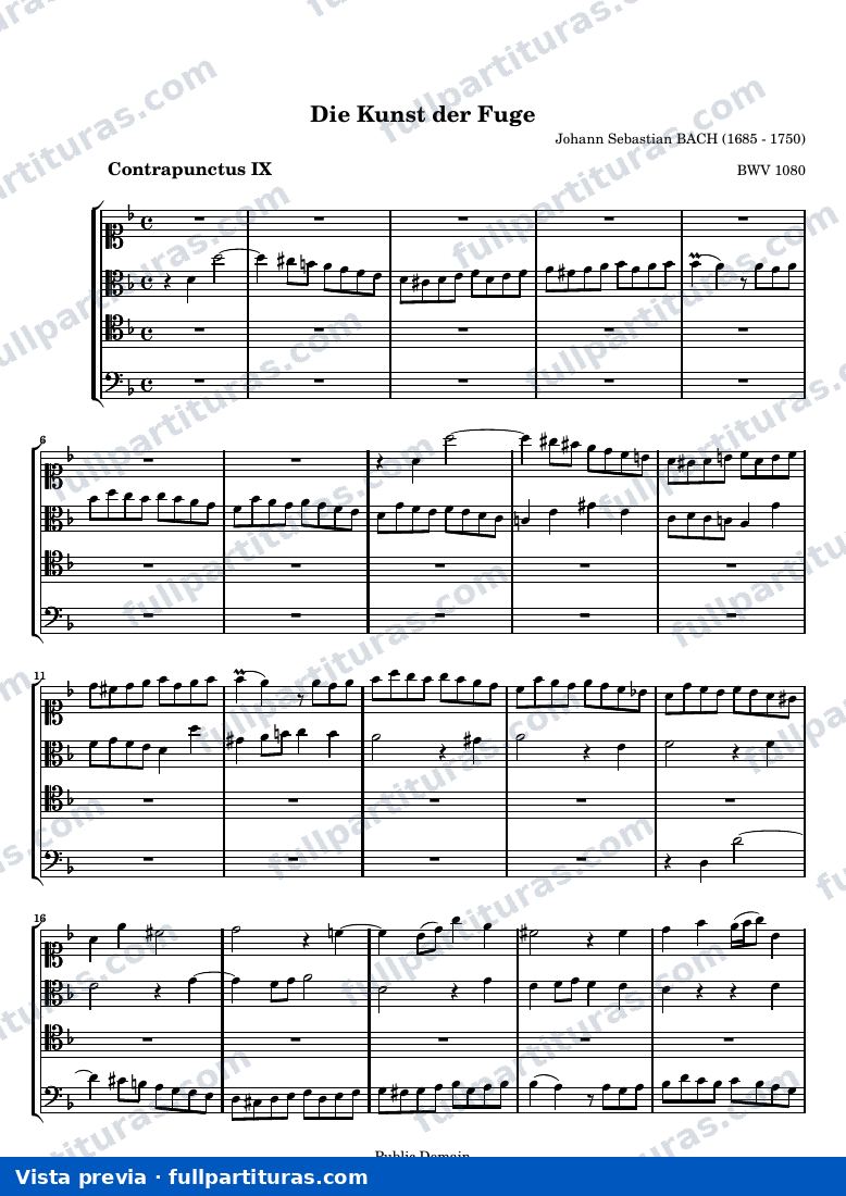 Johann Sebastian Bach - Die Kunst der Fuge, Contrapunctus IX — preview