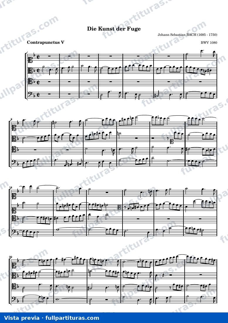 Johann Sebastian Bach - Die Kunst der Fuge, Contrapunctus V — preview
