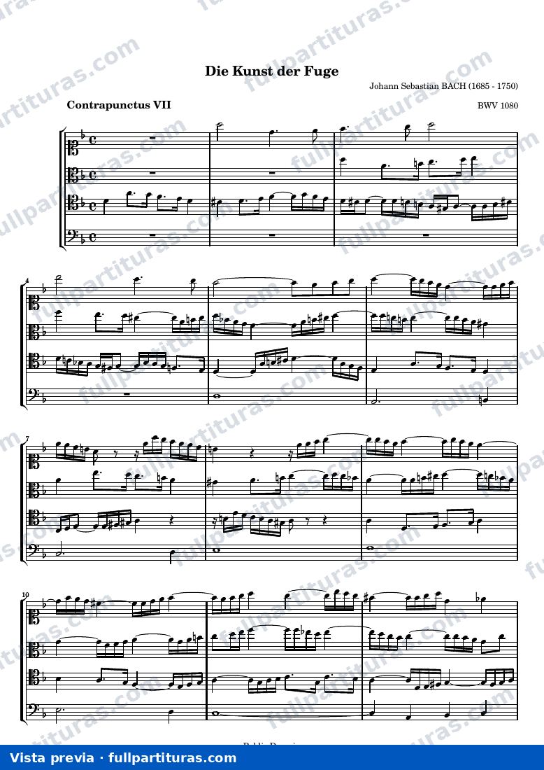 Johann Sebastian Bach - Die Kunst der Fuge, Contrapunctus VII — preview