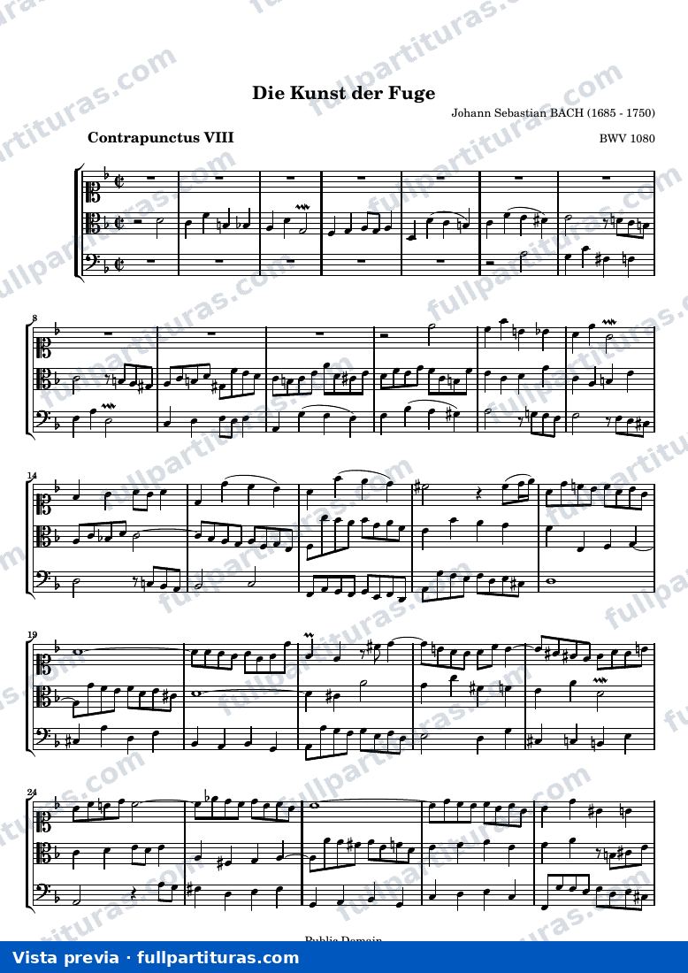 Johann Sebastian Bach - Die Kunst der Fuge, Contrapunctus VIII — preview