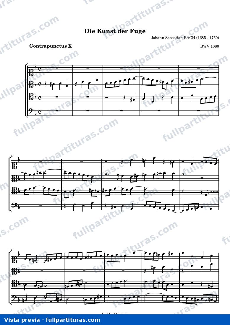 Johann Sebastian Bach - Die Kunst der Fuge, Contrapunctus X — preview