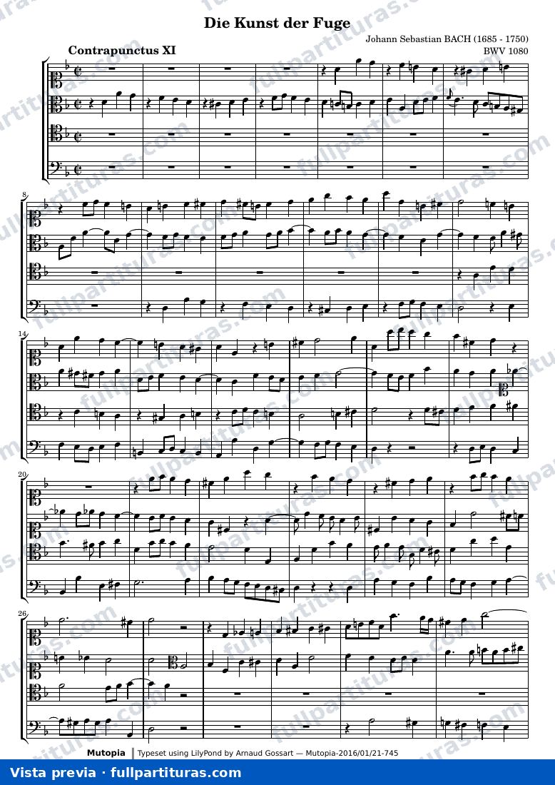 Johann Sebastian Bach - Die Kunst der Fuge, Contrapunctus XI — preview