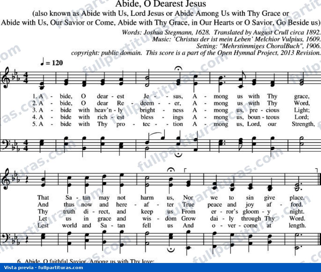 Abide, O Dearest Jesus (Quédate, oh Jesús amado) — preview