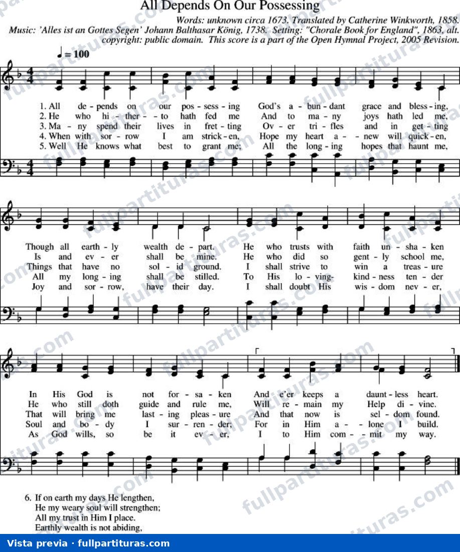 All Depends On Our Possessing (Todo depende de la bendicion de Dios) — preview
