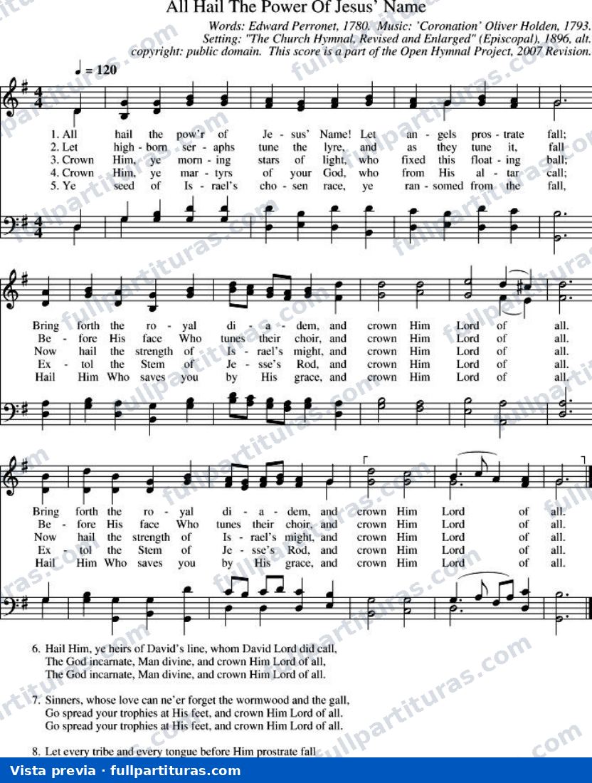 All Hail the Power of Jesus' Name (Loor a Jesucristo) — preview