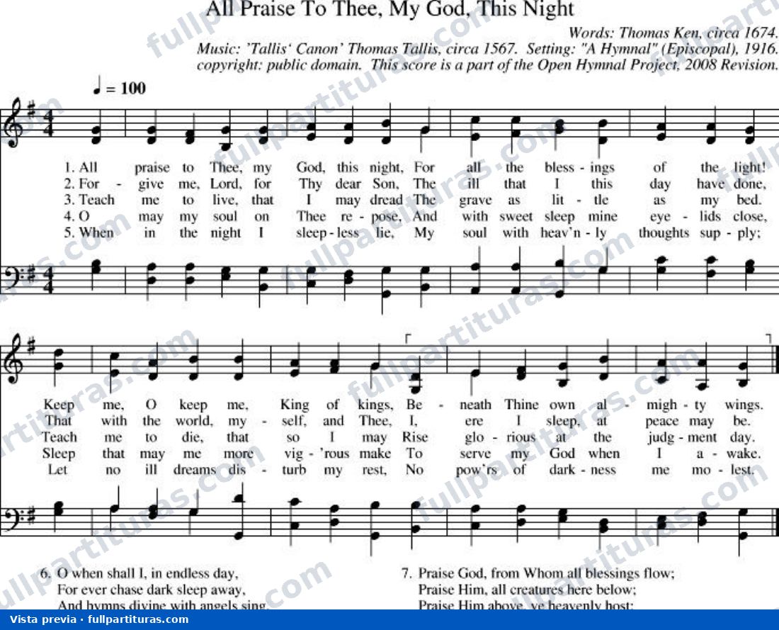 All Praise to Thee, My God, This Night (Todo loor a Ti, mi Dios) — preview
