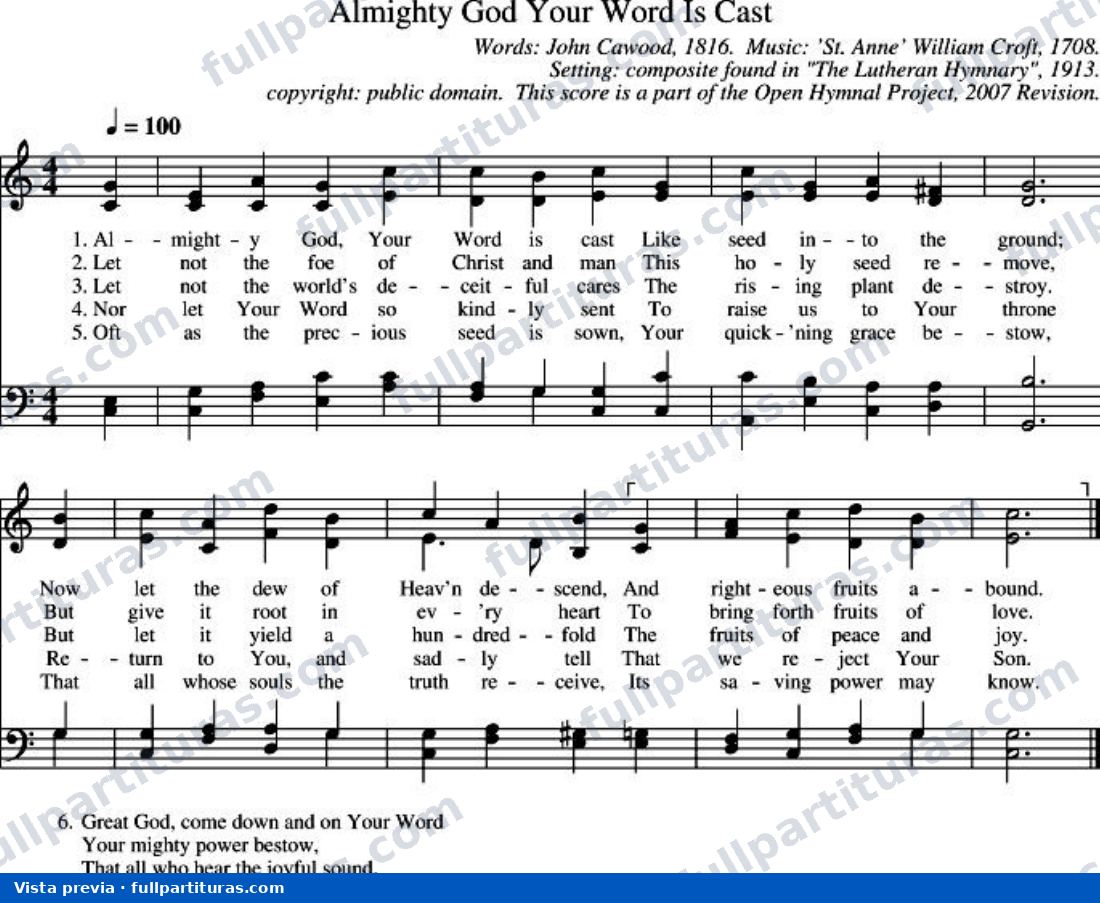 Almighty God, Your Word Is Cast — preview