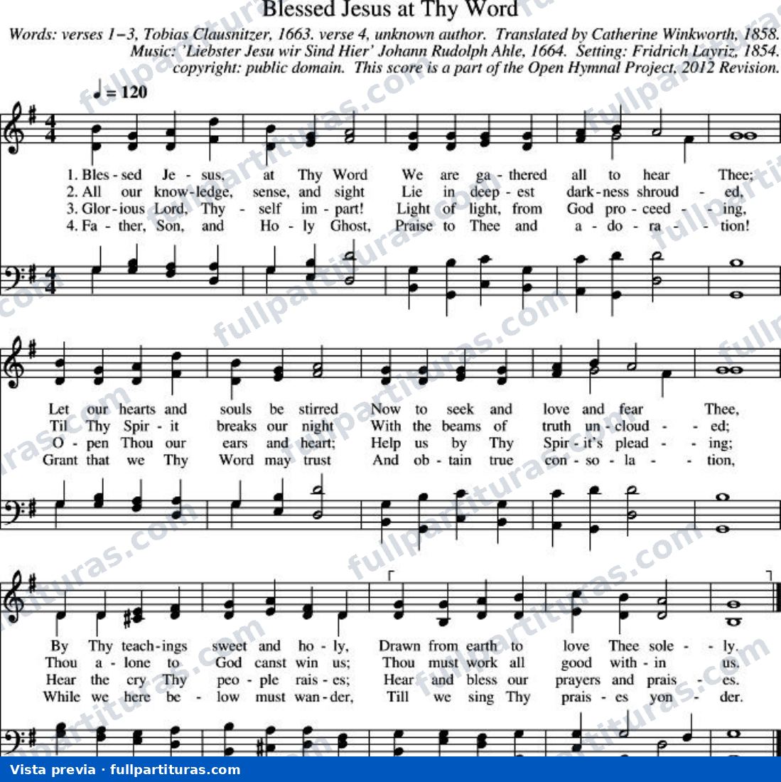 Blessed Jesus, at Thy Word (Bienaventurado Jesus, ante tu Palabra) — preview