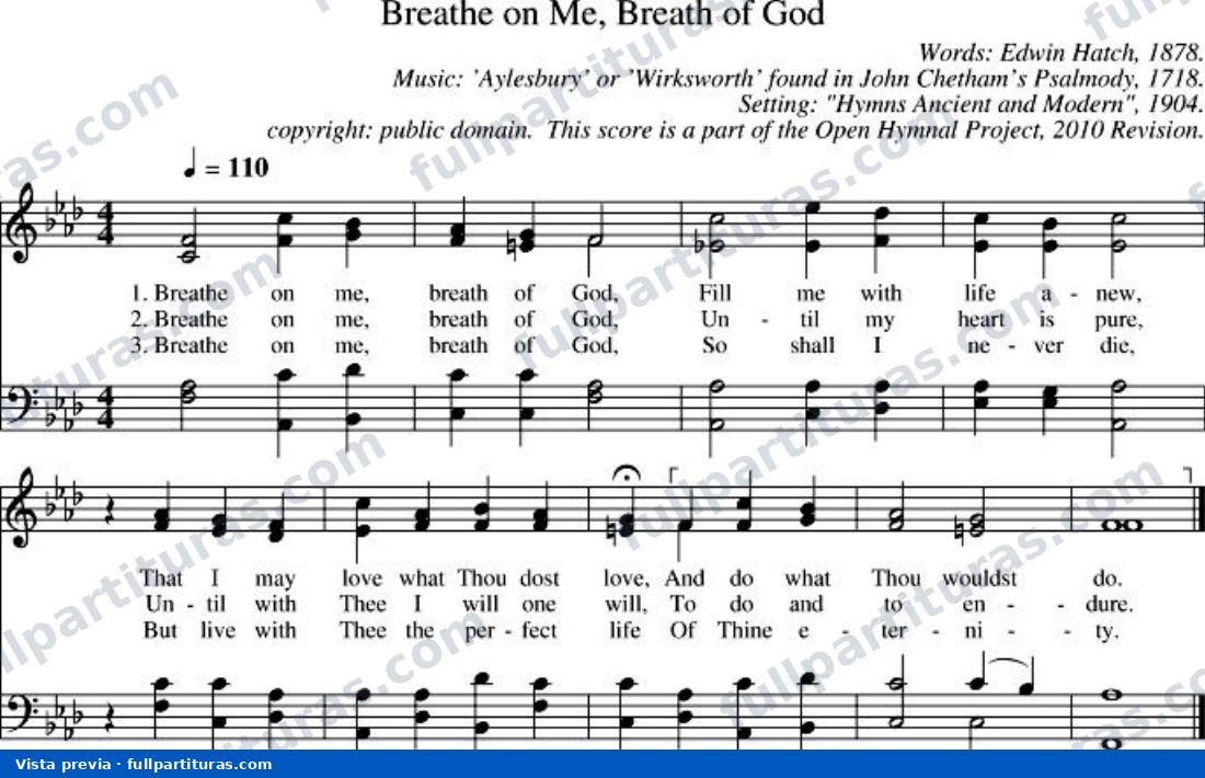 Breathe on Me, Breath of God (Sopla en mi, aliento de Dios) — preview