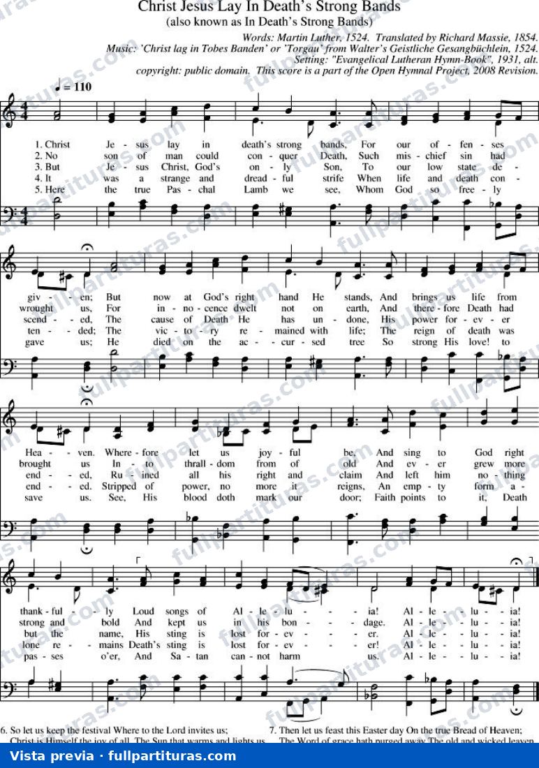 Christ Jesus Lay in Death's Strong Bands (Cristo yacía en fuertes lazos de muerte) — preview