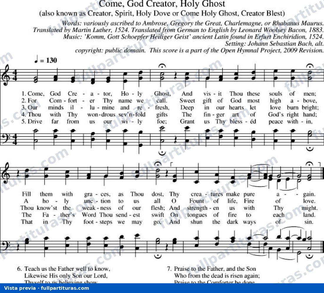 Come, God Creator, Holy Ghost (Ven, Dios Creador, Espiritu Santo) — preview