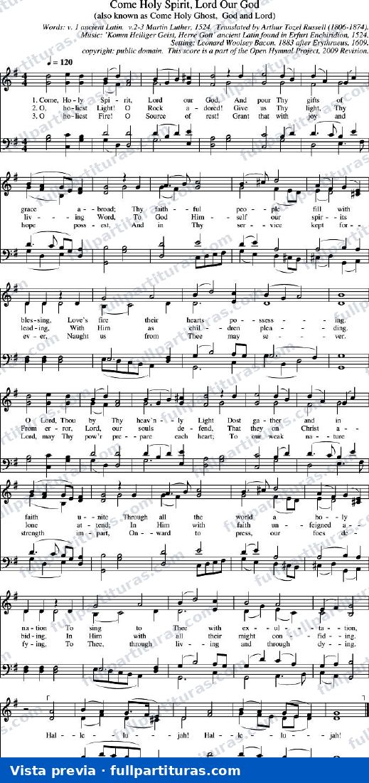 Come Holy Spirit, Lord Our God (Ven, Santo Espiritu) — preview