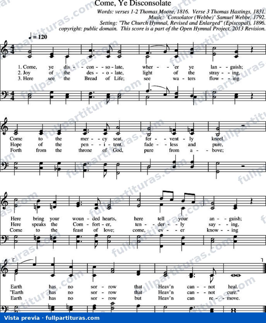 Come Ye Disconsolate (Venid, los afligidos) — preview