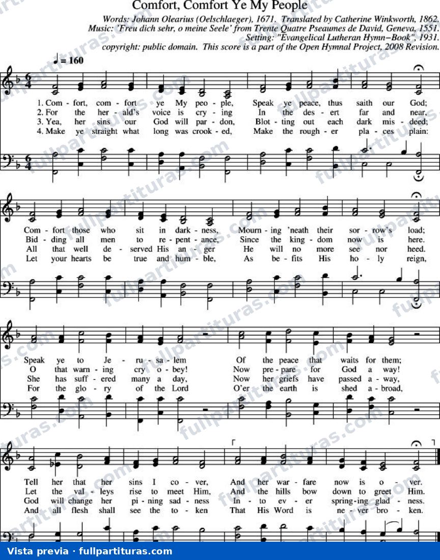 Comfort, Comfort Ye My People — preview