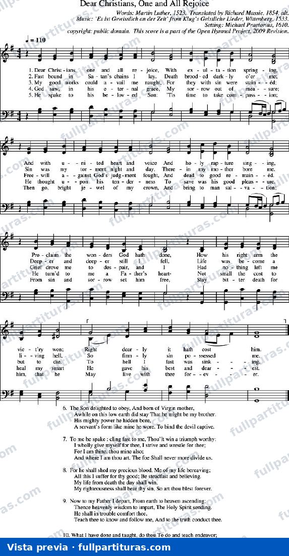 Dear Christians, One and All, Rejoice (Queridos cristianos, regocijaos) — preview