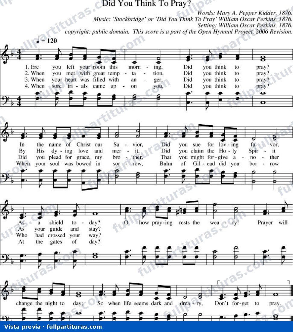 Did You Think to Pray — vista previa