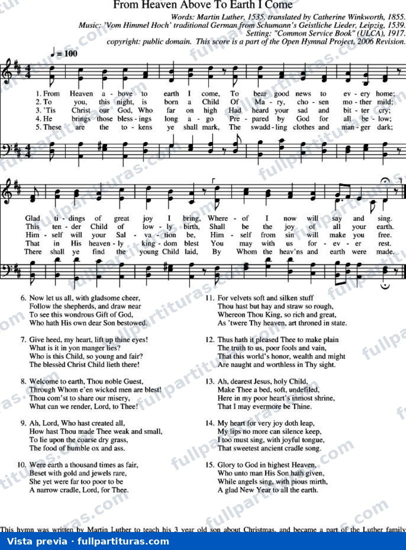 From Heaven Above (Desde el cielo vengo) — preview