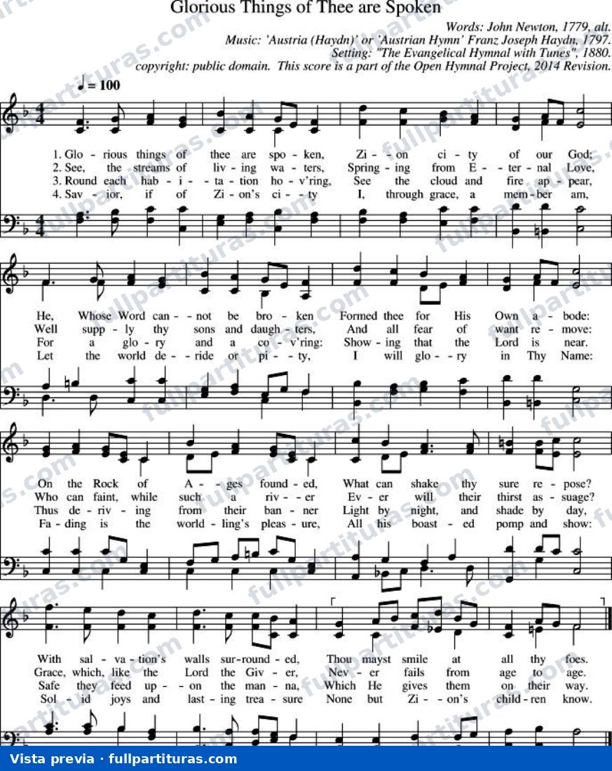 Glorious Things of Thee Are Spoken (Cosas gloriosas de ti se han dicho) — preview