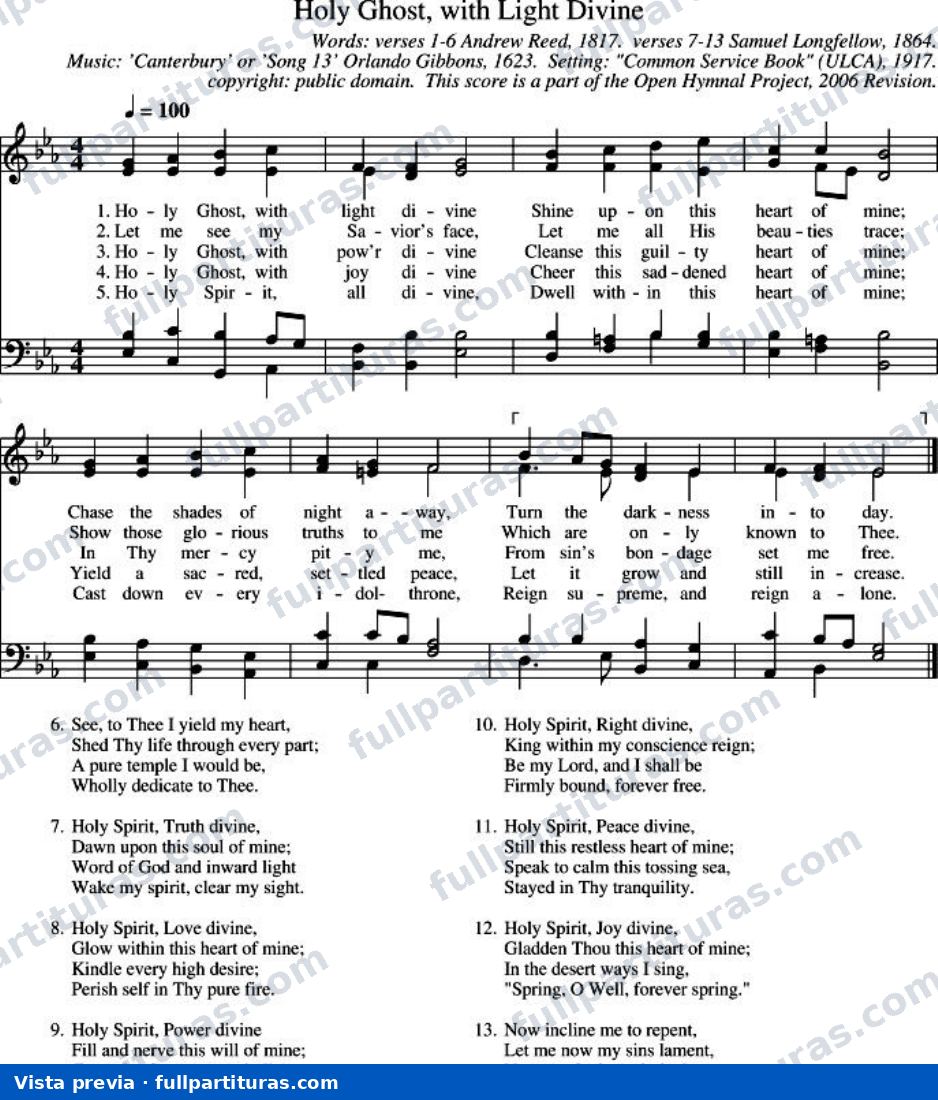 Holy Ghost, With Light Divine — preview