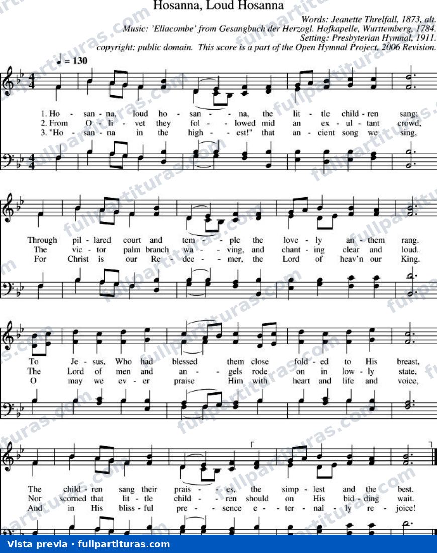 Hosanna, Loud Hosanna — preview
