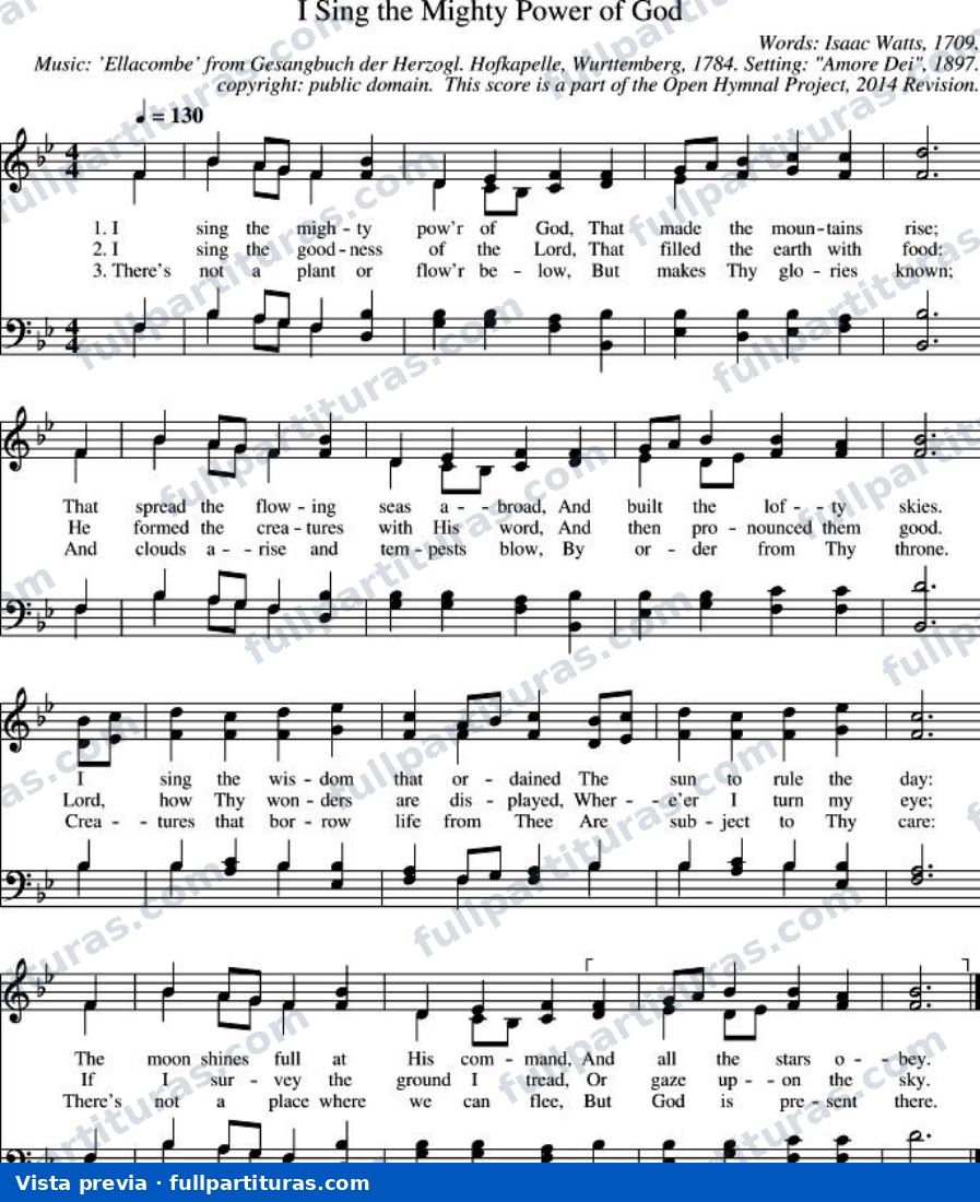 I Sing the Mighty Power of God — preview