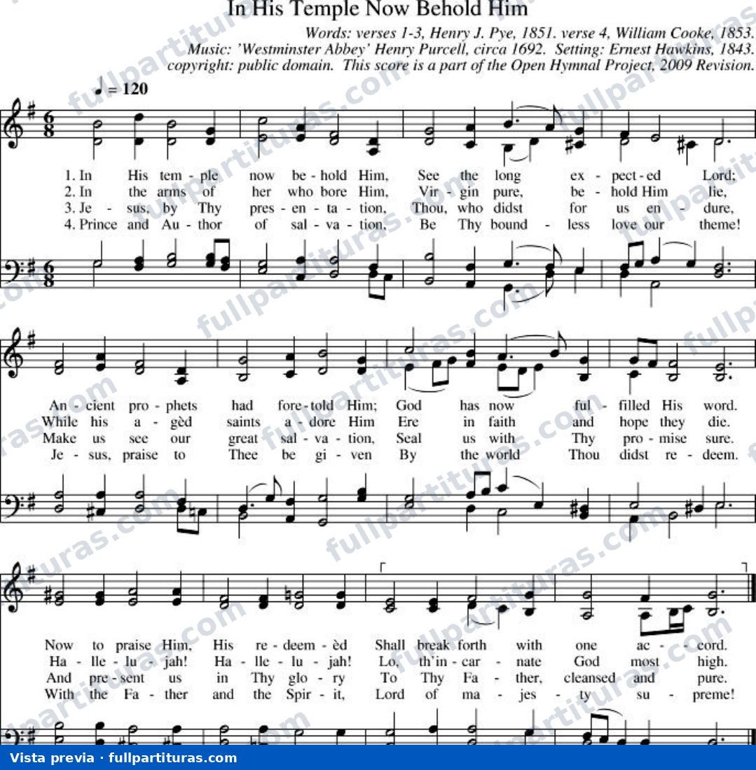 In His Temple Now Behold Him (En Su Templo Vedle) — preview